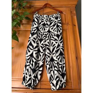 Rachel Zoe Pants Linen Blend Geometric Pockets Women’s Pockets Relaxed Fit SZ M